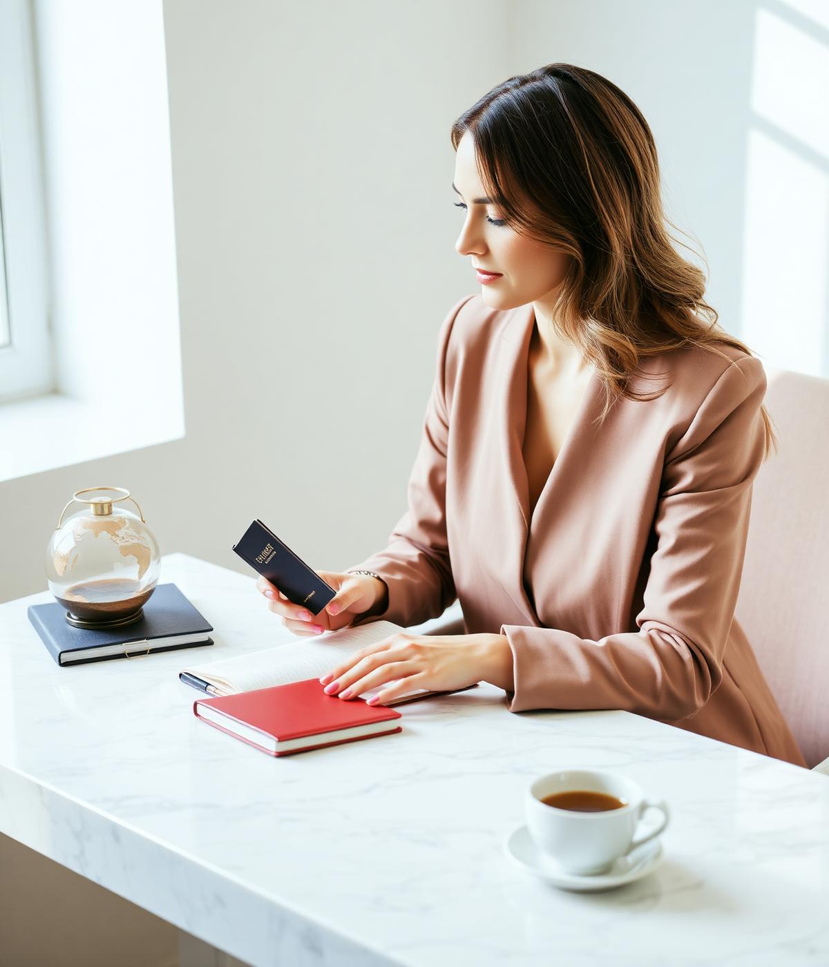 Travel advisor at desk